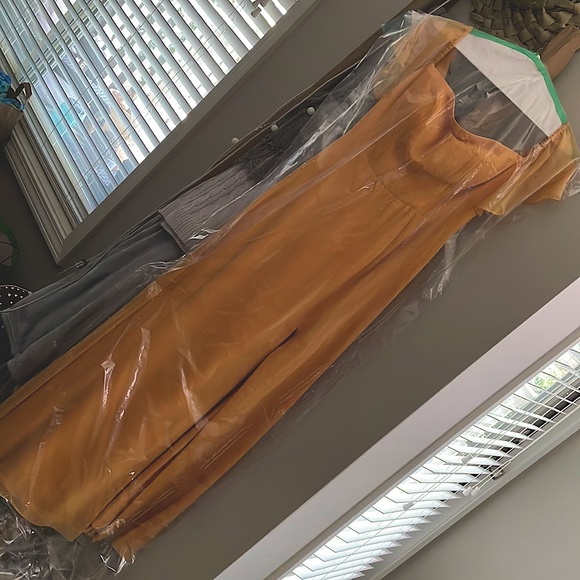 Azazie size A0 marigold bridesmaid dress - Picture 2 of 3